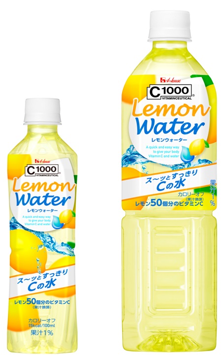 画像：(左)「Ｃ1000 レモンウォーター500ml」(右)「Ｃ1000 レモンウォーター900ml」