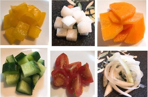 画像：彩りの良い野菜を添える