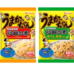 画像：ハウス(左)「うまかっちゃん炒飯の素」(右)「うまかっちゃん炒飯の素 からし高菜風味」