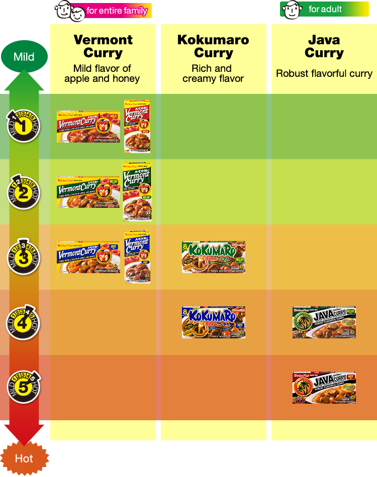 Curry Summary Chart with Spiciness Level