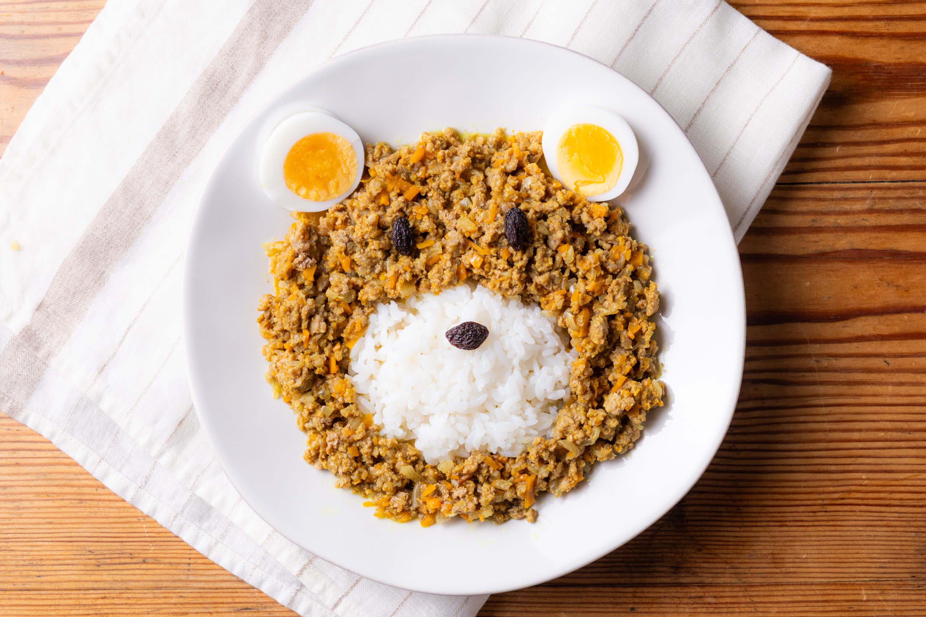 ③ レンジで簡単！くまさんキーマカレー